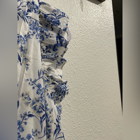 Taylor Floral Pleated Feminine Dress V Neck Stretch Party Cottagecore - Picture 3 of 9